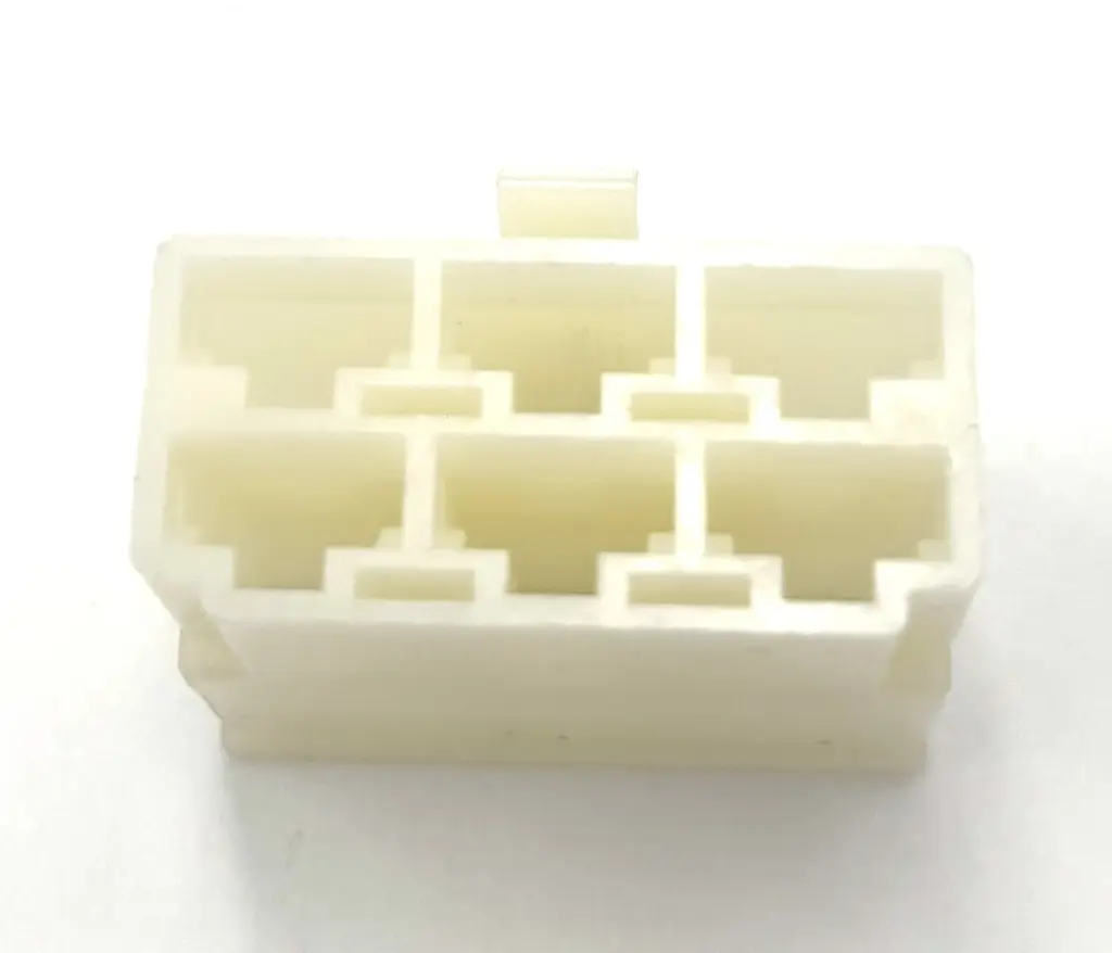 6 pin connector (F) 6.3mm bovenaanzicht.webp